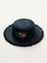 バード刺繍ラフィアハット