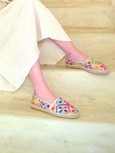 カラフル刺繍シースルースリッポン エスパドリーユ