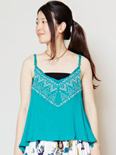 yul エスニック刺繍ショートキャミソール