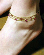 3連ラインストーンアンクレット