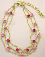 3連ラインストーンアンクレット