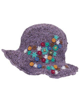 フラワー刺繍入りヘンプコットンハット