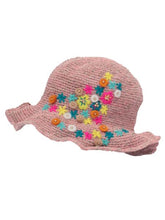 フラワー刺繍入りヘンプコットンハット