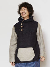 yul バイカラーMEN'Sフードトップス
