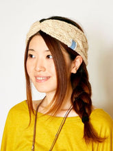 縄編みハンドニットヘアバンド