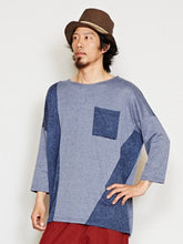 yul バイカラーパッチワークMEN'Sトップス