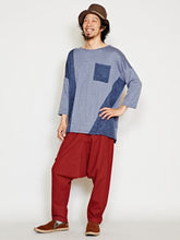 yul バイカラーパッチワークMEN'Sトップス