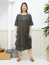 yul プレーンコットンアシンメトリーワンピース