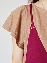 yul シンプル7分丈サロペット