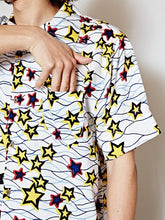アフリカンプリントMEN'Sアロハシャツ