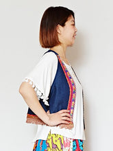 フォークロア デニムショートベスト