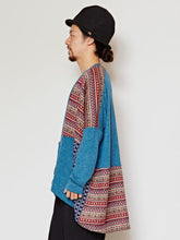 パッチワークニットソーMEN'Sカーディガン