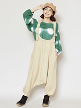yul プレーンコットンサルエルパンツサロペット
