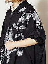 エスニックフラワーMEN'Sフードカーディガン