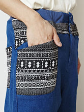 パッチワークMEN'Sストレッチデニムパンツ