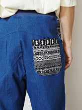 パッチワークMEN'Sストレッチデニムパンツ