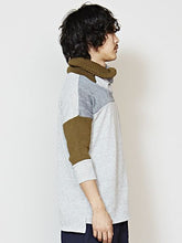 yul 変わり編みパッチワークニットMEN'Sトップス