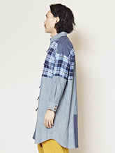 チェックパッチワークMEN'Sロングシャツ