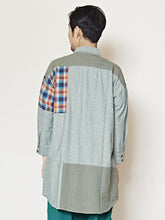 チェックパッチワークMEN'Sロングシャツ