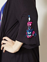 yul エスニック刺繍入りロングカーディガン