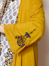 yul エスニック刺繍入りロングカーディガン