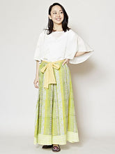 yul 綿麻ボタニカルフラワーワイドパンツ