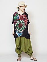ロゼット花柄プリントトップス
