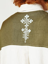 エスニック刺繍入り メンズ変形シャツ