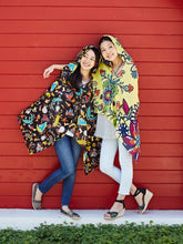 UVカット加工フード付きストール ヒッピーフラワー