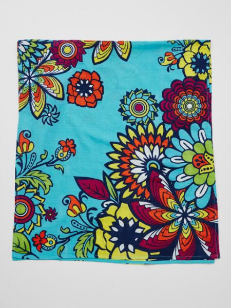 UVカット加工フード付きストール ヒッピーフラワー