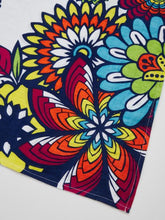 UVカット加工フード付きストール ヒッピーフラワー