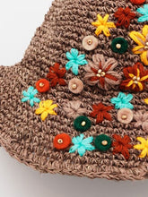 花刺繍ヘンプコットンハット