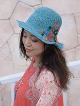 花刺繍ヘンプコットンハット