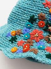 花刺繍ヘンプコットンハット