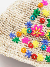 花刺繍ヘンプコットンハット