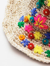 花刺繍ヘンプコットンハット