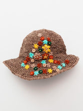 花刺繍ヘンプコットンハット