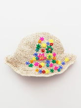 花刺繍ヘンプコットンハット