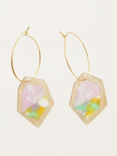 アクリルウッドフープピアス