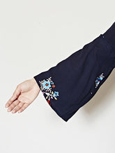 yul 花刺繍ロングカーディガン ガウン
