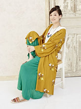 yul 花刺繍ロングカーディガン ガウン