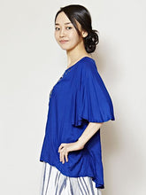 yul アフリカンビーズ刺繍フレアスリーブトップス